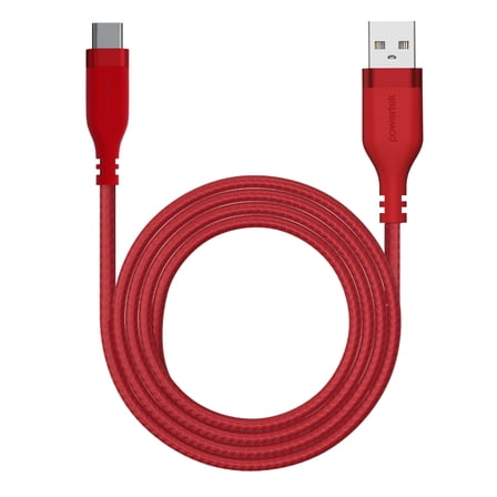 Powertek USB-A to USB-C Carbon Design Cable - Red