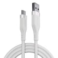 thumbnail image 1 of Powertek USB-A to USB-C (Type-C) Charging Cable, Carbon Design Texture, 6 ft, White, 1 of 7