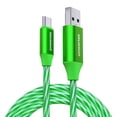 thumbnail image 1 of Powertek Light-Up USB-A to USB-C Charging Cable, 5 ft, Green, 1 of 7
