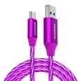 thumbnail image 1 of Powertek Light-Up USB-A to USB-C Charging Cable, 5 ft, Purple, 1 of 7