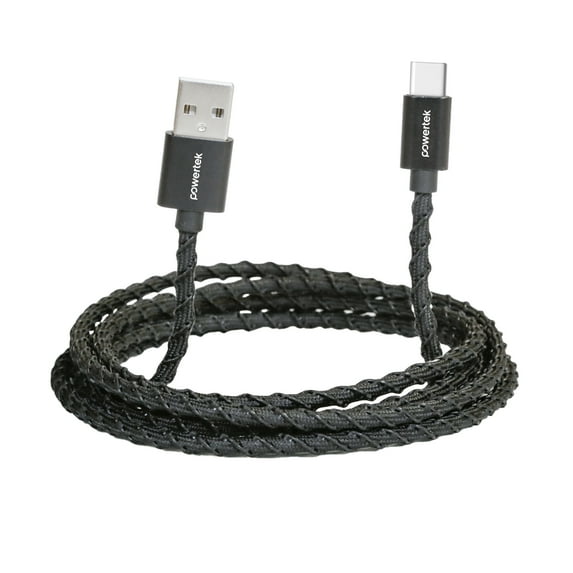Liquipel Powertek USB-A to USB-C Twizzler Cable - Black