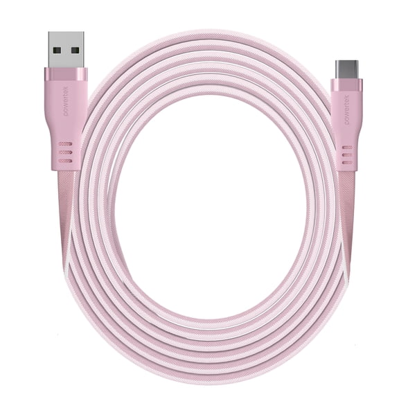 Powertek USB-A to USB-C Two-Tone Pastel Cable - Pink