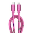thumbnail image 1 of Liquipel Powertek USB C Lightning iPhone Charger Cable [MFI Certified], 6ft Fast Charging, Neon Party, 1 of 8