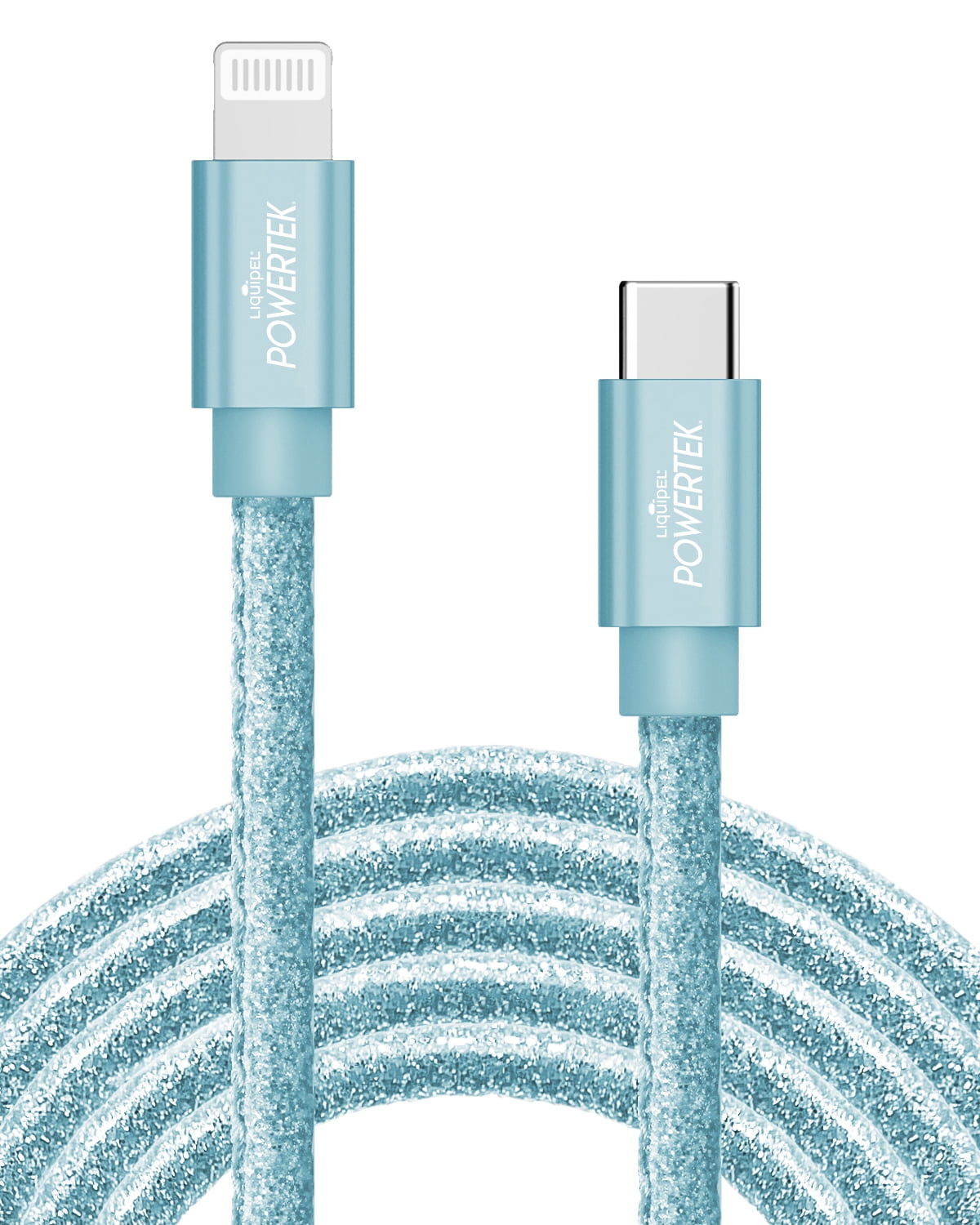 Liquipel Powertek USB C Lightning iPhone Charger Cable [MFI Certified], 6ft Fast Charging, Pastel Glitter