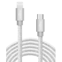 Liquipel Powertek USB C Lightning iPhone Charger Cable [MFI Certified], 6ft Fast Charging, Pastel Glitter
