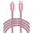 thumbnail image 1 of Liquipel Powertek USB C Lightning iPhone Charger Cable [MFI Certified], Fast Charging 6ft USB C to Lightning Cord, Diamond Shine Pink, 1 of 7