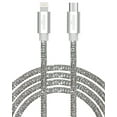 thumbnail image 1 of Liquipel Powertek USB C Lightning iPhone Charger Cable [MFI Certified], Fast Charging 6ft USB C to Lightning Cord, Diamond Shine Silver, 1 of 7