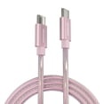 thumbnail image 1 of Powertek USB-C to USB-C (Type-C) Metallic Shine Pastel Fast Charging Cable, 60W, 6 ft, Pink, 1 of 6
