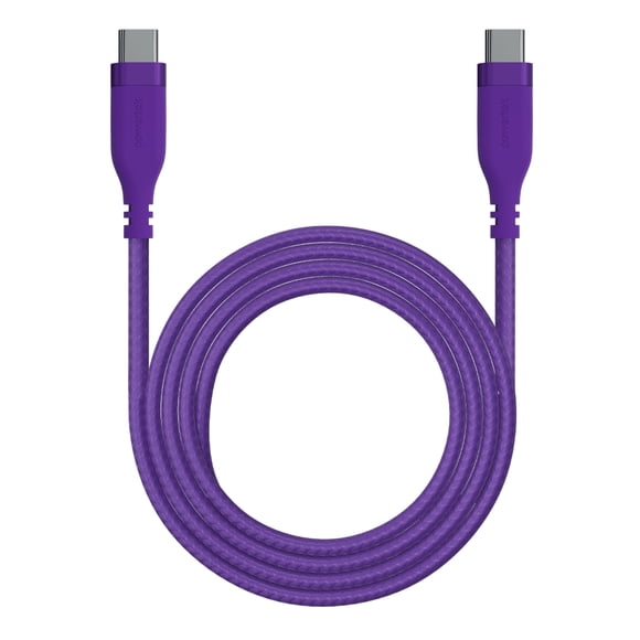 Powertek USB-C to USB-C Fast Charging Cable, 60W, 6 ft, Carbon Design Texture, Purple