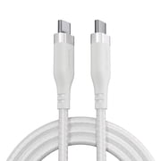 Powertek USB-C to USB-C Fast Charging Cable, 60W, 6 ft, Carbon Design Texture, White