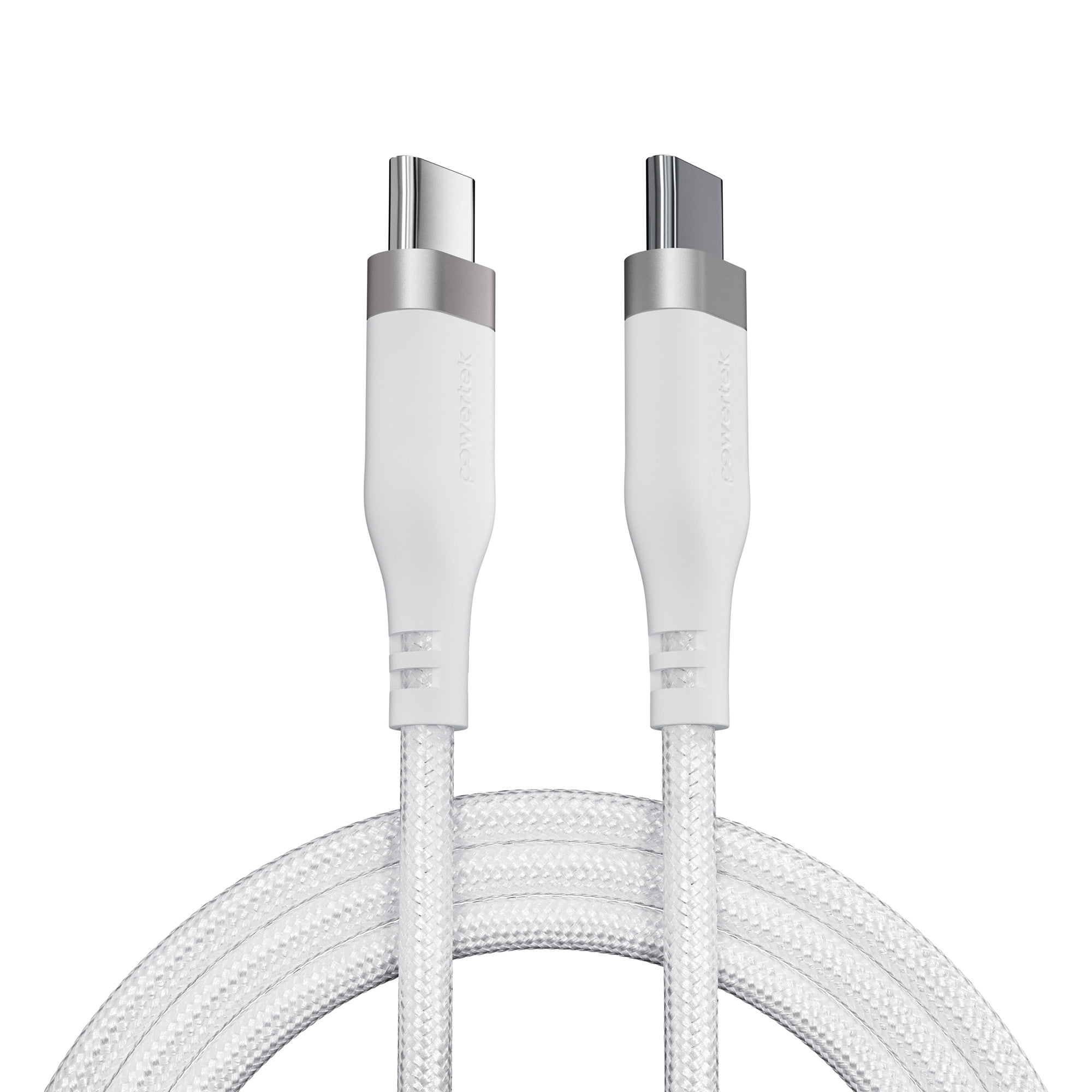 Liquipel Powertek USB C to USB C Fast Charger Cable, 6ft for Galaxy, Note, Tab, MacBook, Premium White