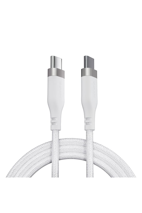 Powertek USB C to USB C Fast Charger Cable, 6ft for Galaxy, Note, Tab, MacBook, Premium White