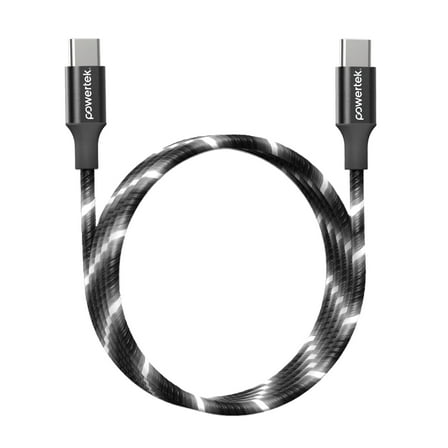Liquipel Powertek USB-C to USB-C Light-Up Cable - Black