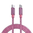 thumbnail interactive-video image 1 of Powertek USB-C to USB-C Cable, Fast Charging Type-C Charger Cord, Durable Tangle-Resistant Sync Cable, Pink Glitter, 6FT, 1 of 7
