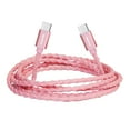 thumbnail image 1 of Liquipel Powertek USB-C to USB-C Twizzler Cable - Pink, 1 of 7