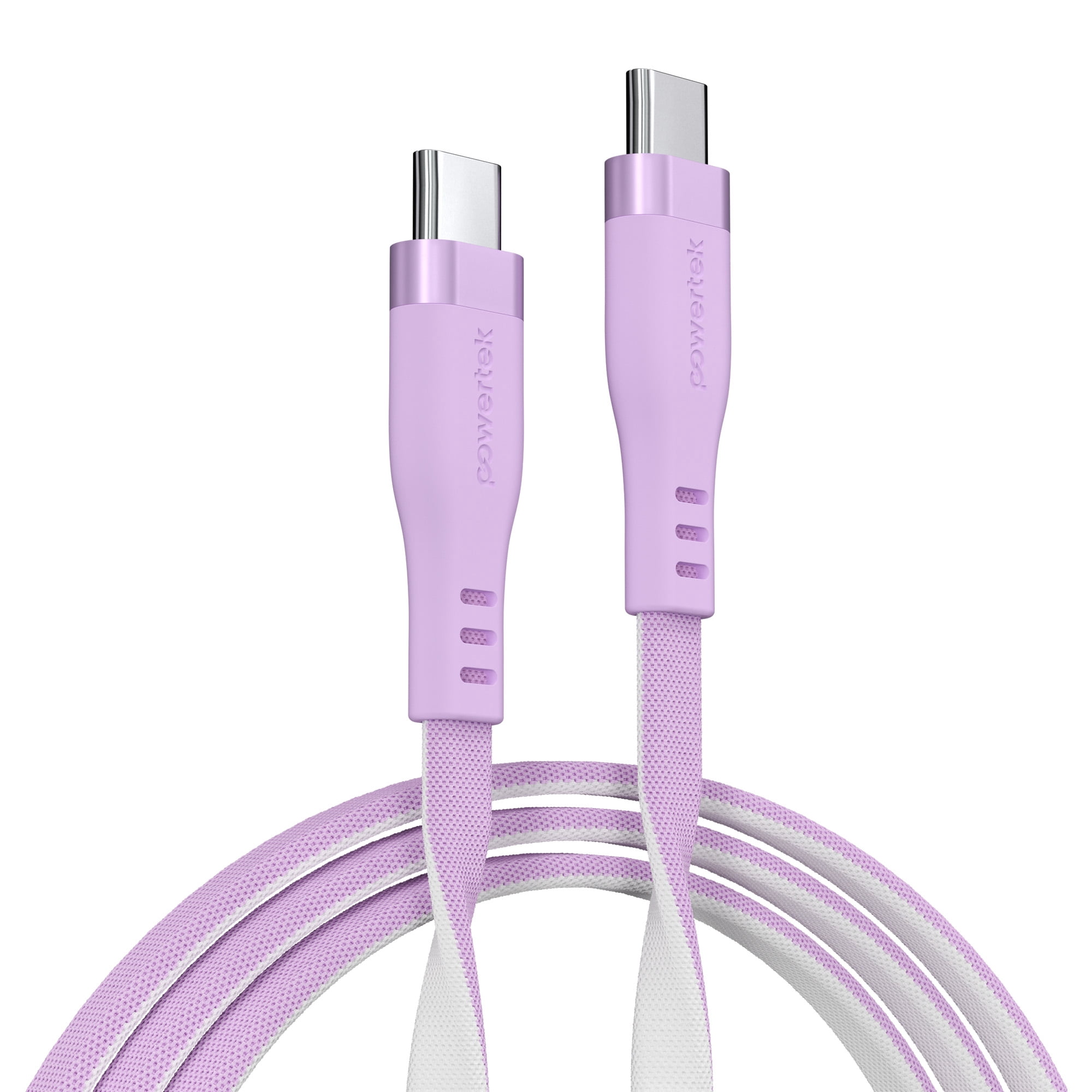 Powertek USB-C to USB-C Two-Tone Pastel Fast Charge Cable, 6 ft, Purple