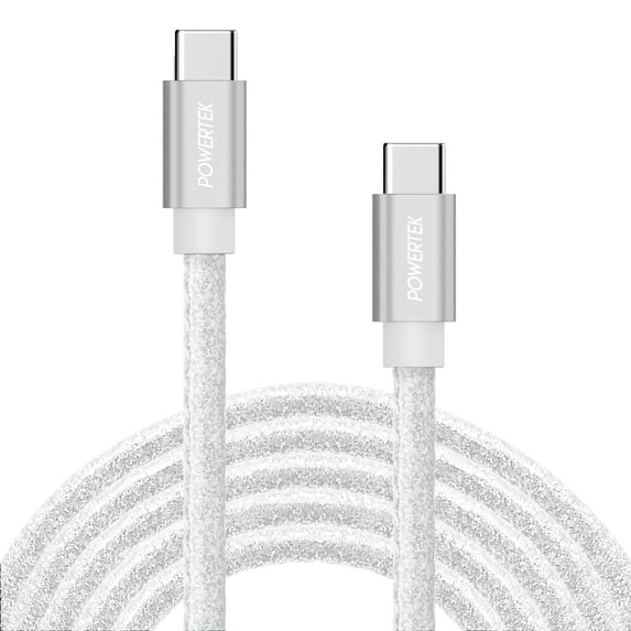 Liquipel Powertek USB-C to USB-C - White Glitter