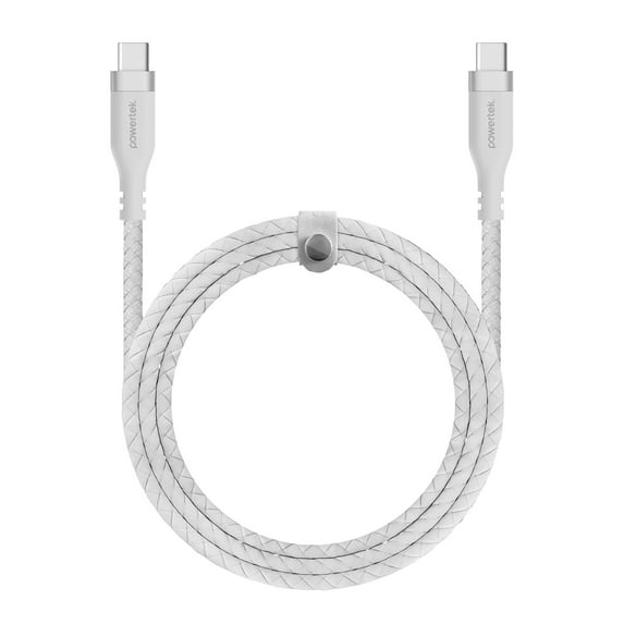 Liquipel Powertek USB-C to USB-C Woven Cable - White