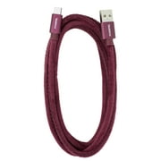 Liquipel Powertek Velvet Type-C Fast Charger Cable, 6ft USB-C for Galaxy, Note, Tab, MacBook - Maroon