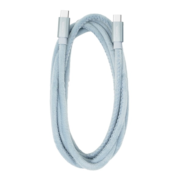Liquipel Powertek Velvet USB C to USB C Fast Charger Cable, 6ft for Galaxy, Note, Tab, MacBook - Blue