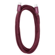 Liquipel Powertek Velvet USB C to USB C Fast Charger Cable, 6ft for Galaxy, Note, Tab, MacBook - Maroon