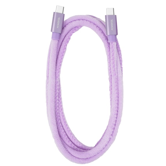 Liquipel Powertek Velvet USB C to USB C Fast Charger Cable, 6ft for Galaxy, Note, Tab, MacBook - Purple