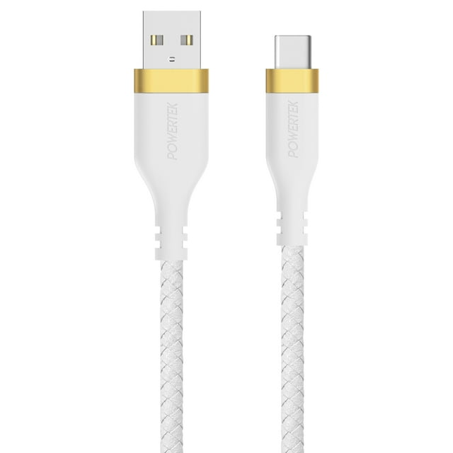 Liquipel Powertek Woven USB-A to USB-C - White