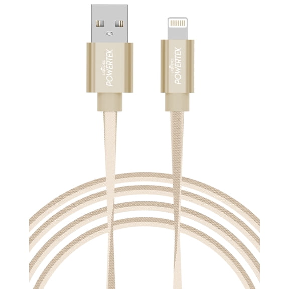 Liquipel Powertek iPad & iPhone Charger Cable, Fast Charging 6ft MFI Certified Lightning to USB Cord, Two Tone