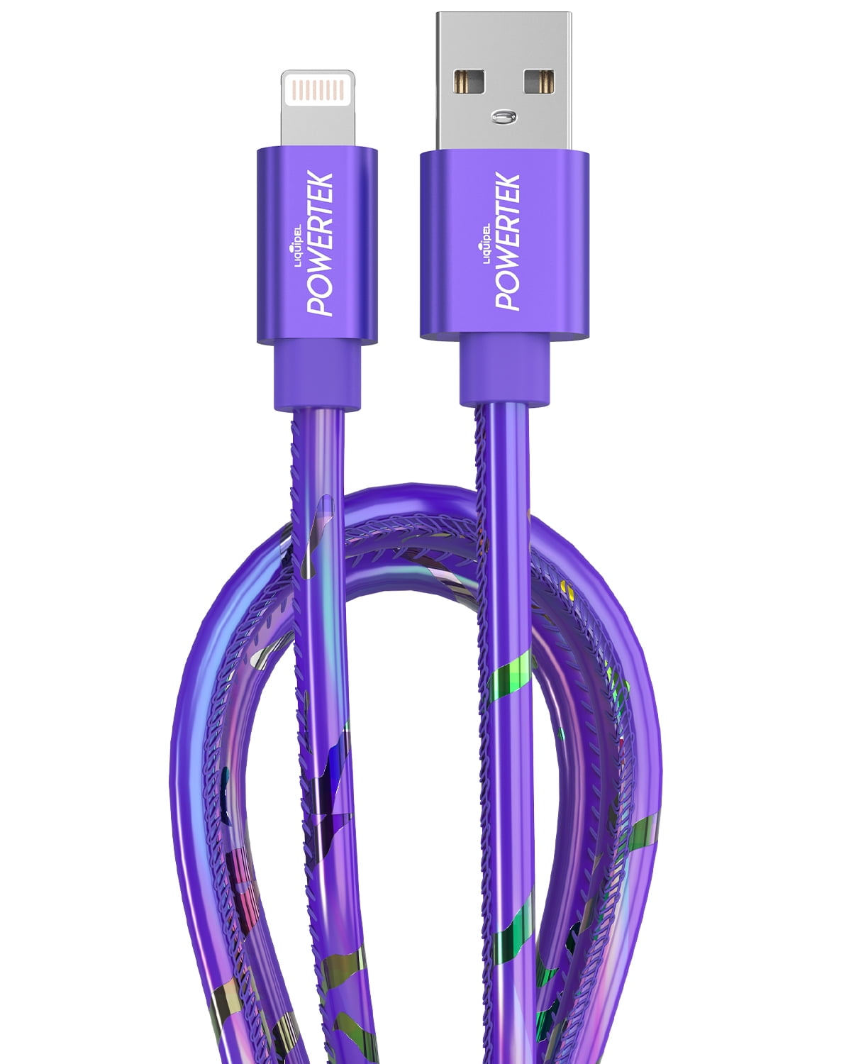 Liquipel Powertek iPad & iPhone Lightning Charger Cable, Fast Charging 6ft  MFI, Neon Party 