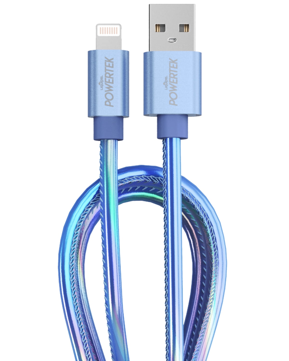 Liquipel Powertek iPhone Charger Cable [MFI Certified], Fast Charging 6ft  Lightning to USB Cord Adapter, Compatible for iPad, Metallic Shine Electric  Blue 