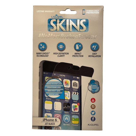 Liquipel Skins Jet Black Border Screen Protector for iPhone 6/6S