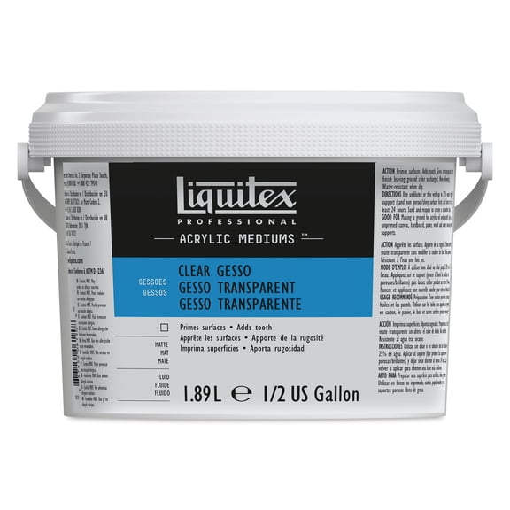 Liquitex Professional Acrylic Gesso, Clear, 64 oz (1.89 L)