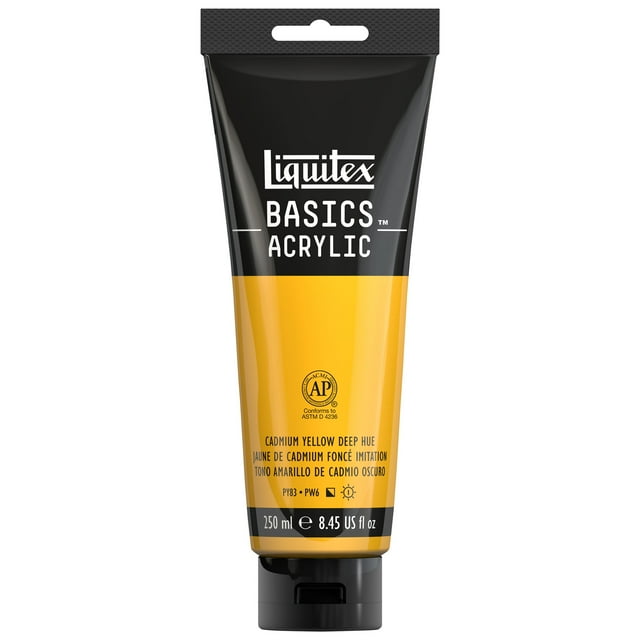 Liquitex BASICS Acrylic Color, 250ml Tube, Cadmium Yellow Deep Hue