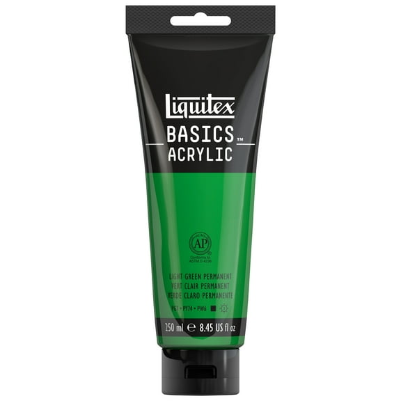 Liquitex BASICS Acrylic Color, 250ml Tube, Light Green Permanent