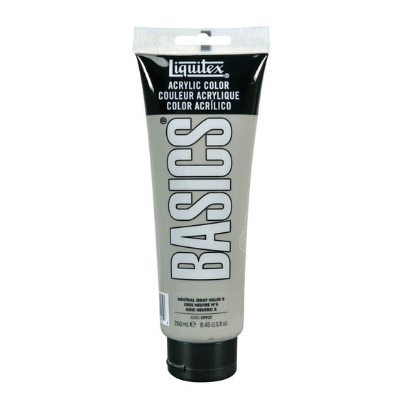 Liquitex BASICS Acrylic Color, 250ml Tube, Neutral Gray 5