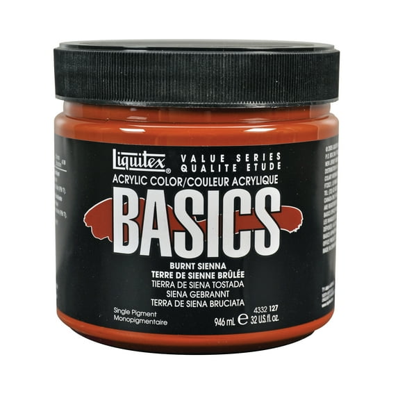 Liquitex BASICS Acrylic Color, 32 oz. Jar, Burnt Sienna