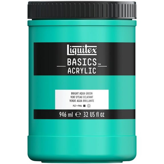 Liquitex BASICS Acrylic Color, 32oz., Bright Aqua Green