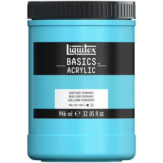 Liquitex BASICS Acrylic Color, 32oz., Light Blue Permanent