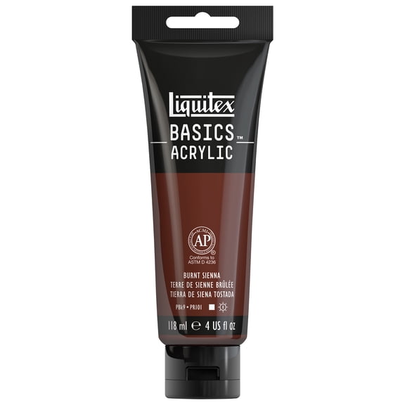 Liquitex BASICS Acrylic Color, 4 oz. Tube, Burnt Sienna