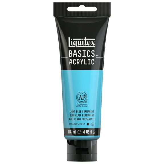 Liquitex BASICS Acrylic Color, 4 oz. Tube, Light Blue Permanent