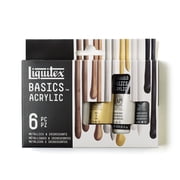 Liquitex BASICS Acrylic Color Set, 6-Colors, Metallic & Iridescent