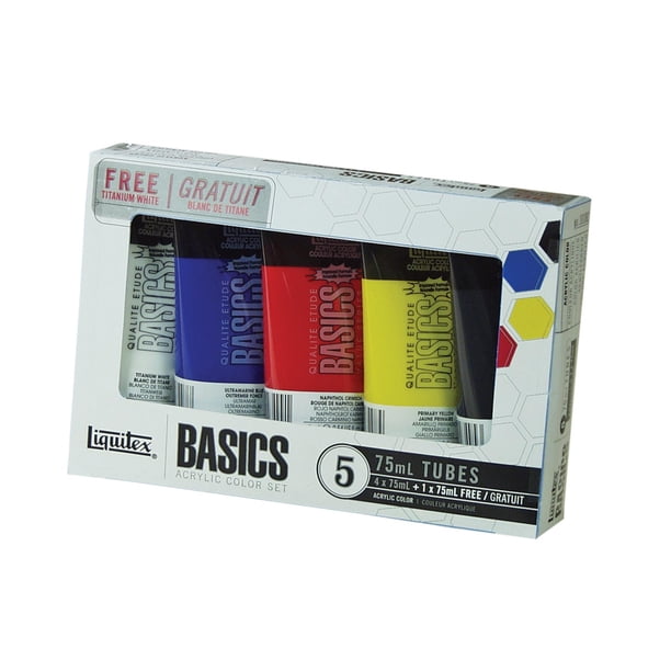 Liquitex BASICS Acrylic Paint 75ml/Tube, 5Piece Set
