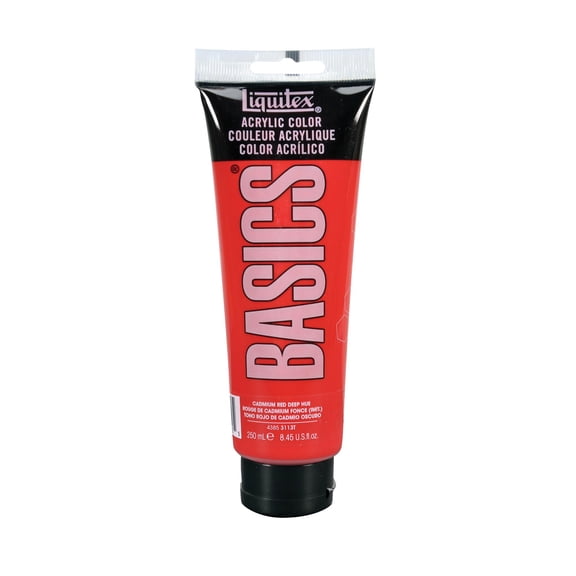 Liquitex BASICS Acrylic Paint 8.45-oz tube, Cadmium Red Deep Hue