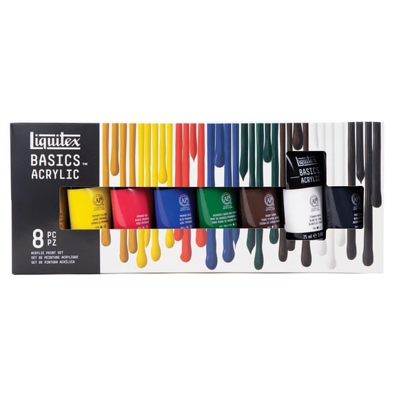 Liquitex BASICS Acrylic Color Set, 7ml, 8-Colors