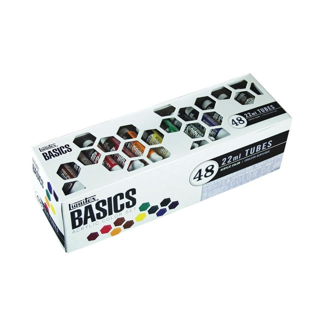Liquitex BASICS Acrylic Paint Set, 0.74 Ounce Tubes, Assorted Colors, Set of 48