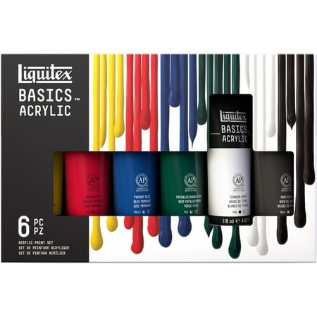 Liquitex BASICS Acrylic Paint 118ml 6/Pkg Assorted Colors price history and forecast - Reeves BS101076