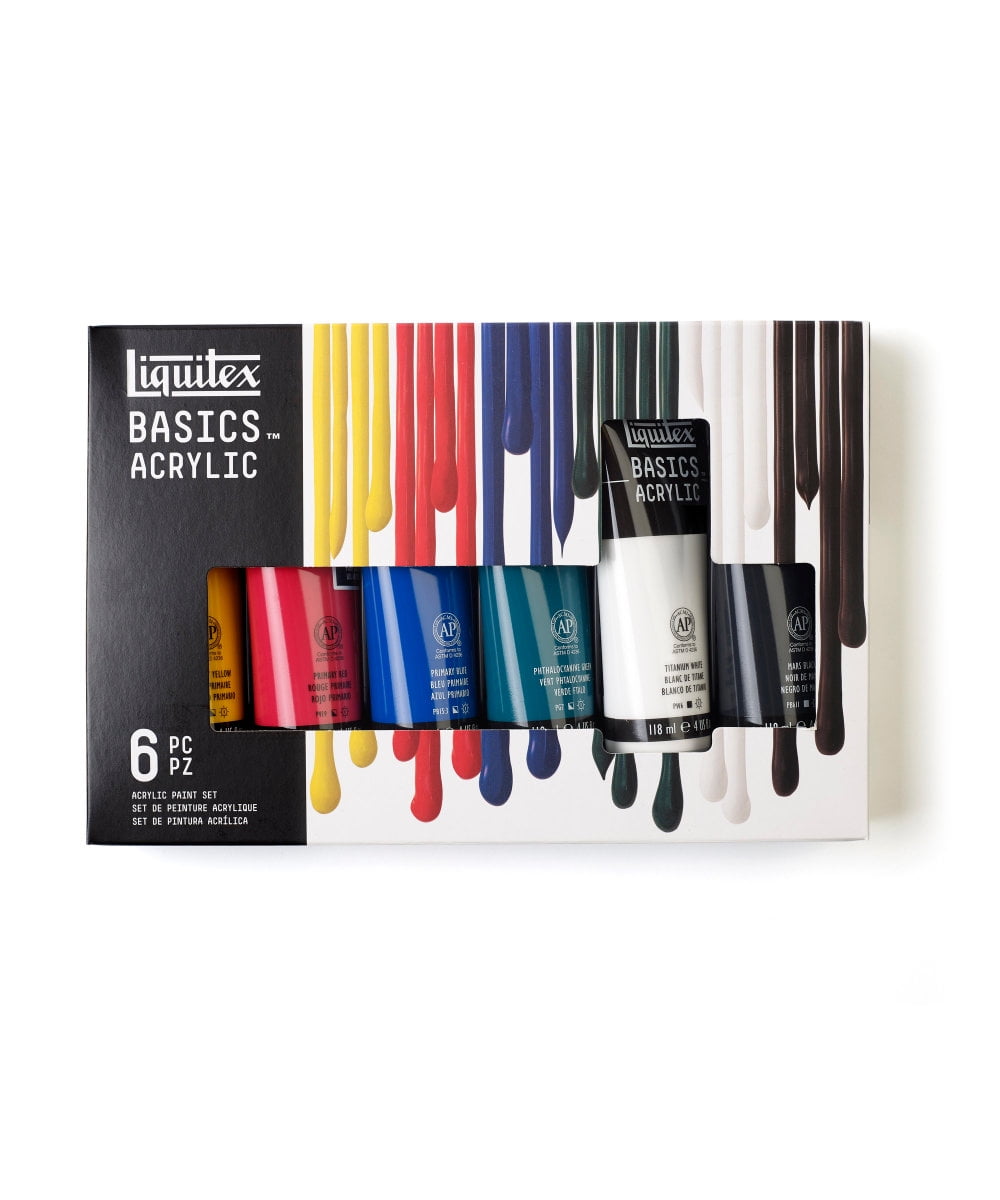 Liquitex BASICS Acrylic Paint Set 4 Ounce Tubes Assorted Color Set