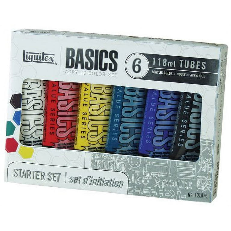 Liquitex BASICS Acrylic Paint Set 4 Ounce Tubes Assorted Color Set