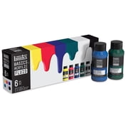 Liquitex BASICS Fluid Acrylic Paint, Basic Colors, 118 mL Bottles, Set of 6