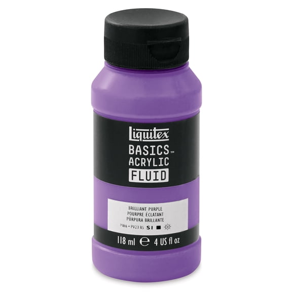 Liquitex BASICS Acrylic Fluid, 118 mL Bottle, Brilliant Purple